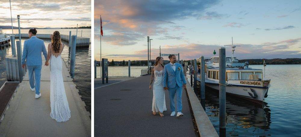 Feedback Hochzeit auf dem Schiff erMarina Bodensee Fotos des Brautpaares im Hafen Ermatingen